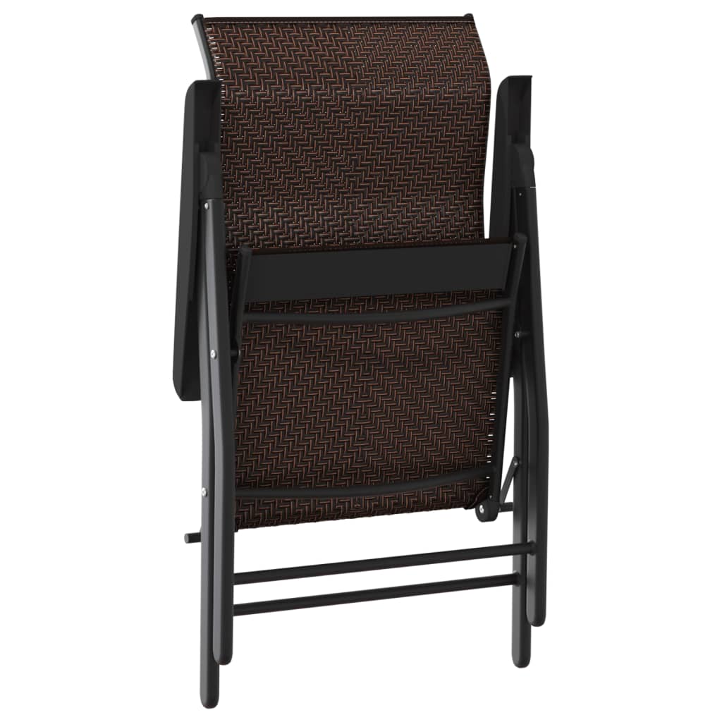 Gartenstühle 4 Stk. Klappbar Braun Poly Rattan – Bild 6