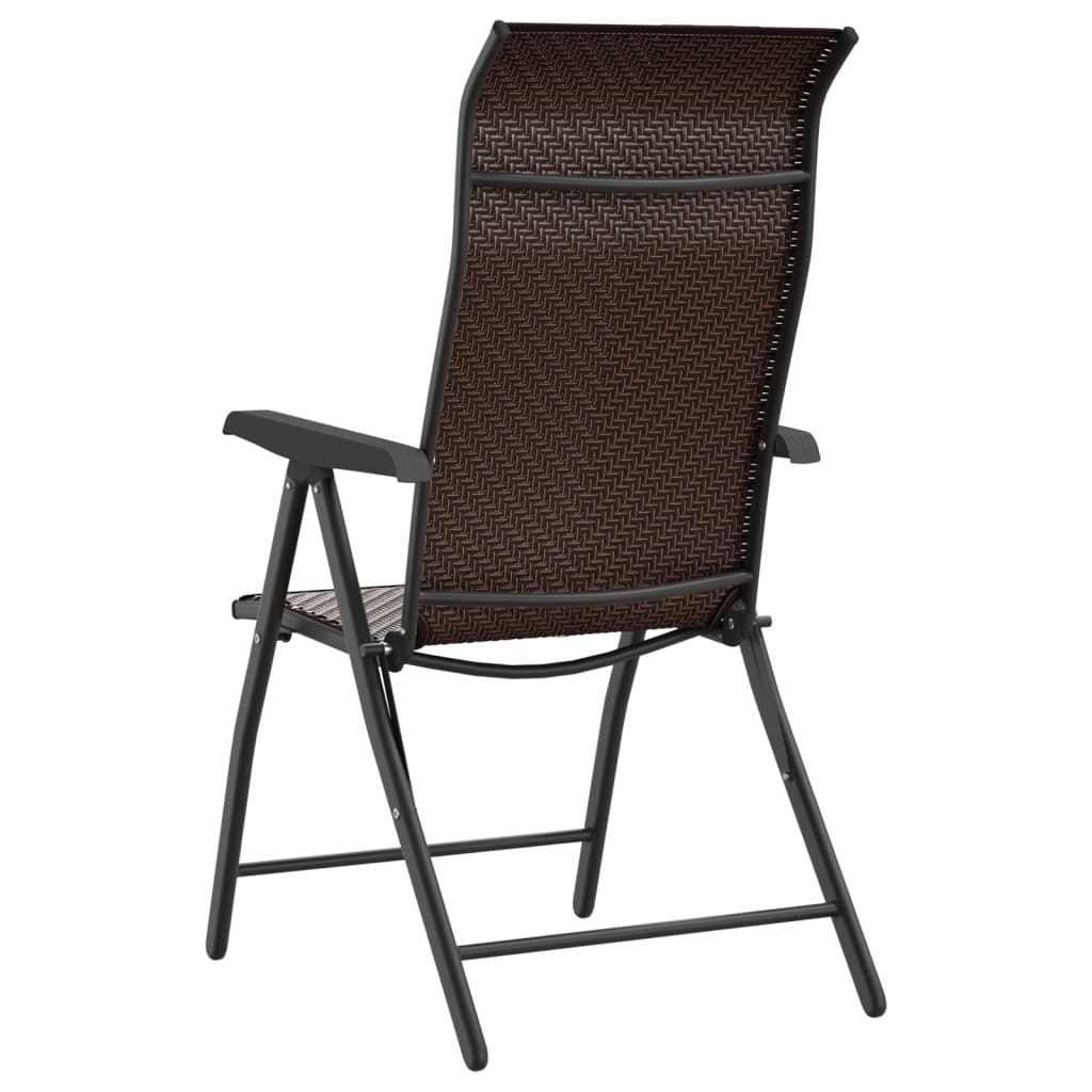 Gartenstühle 4 Stk. Klappbar Braun Poly Rattan – Bild 8