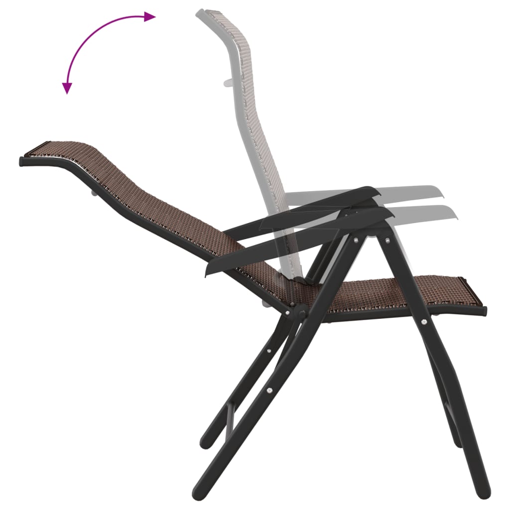 Gartenstühle 4 Stk. Klappbar Braun Poly Rattan – Bild 9