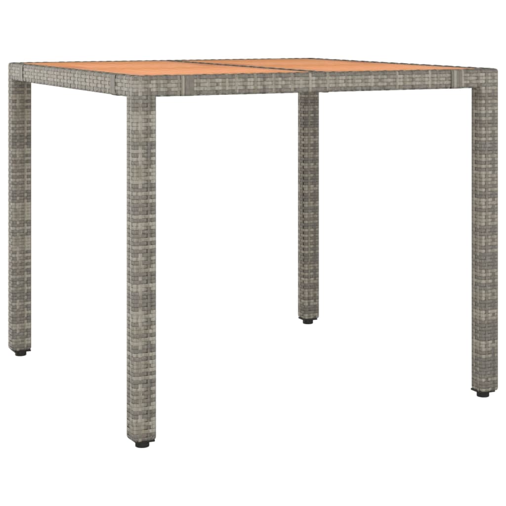3-tlg. Bistro-Set mit Kissen Grau Poly Rattan – Bild 4