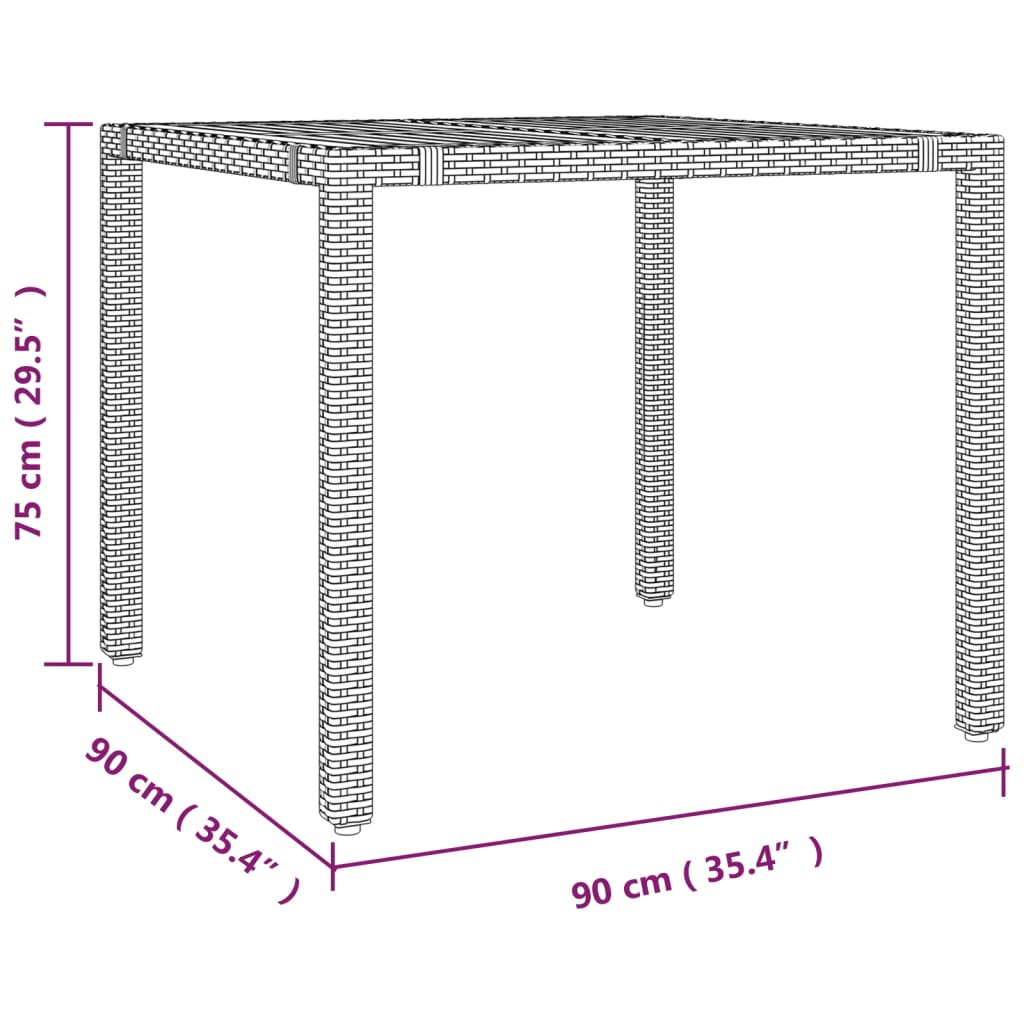 3-tlg. Bistro-Set mit Kissen Grau Poly Rattan – Bild 9