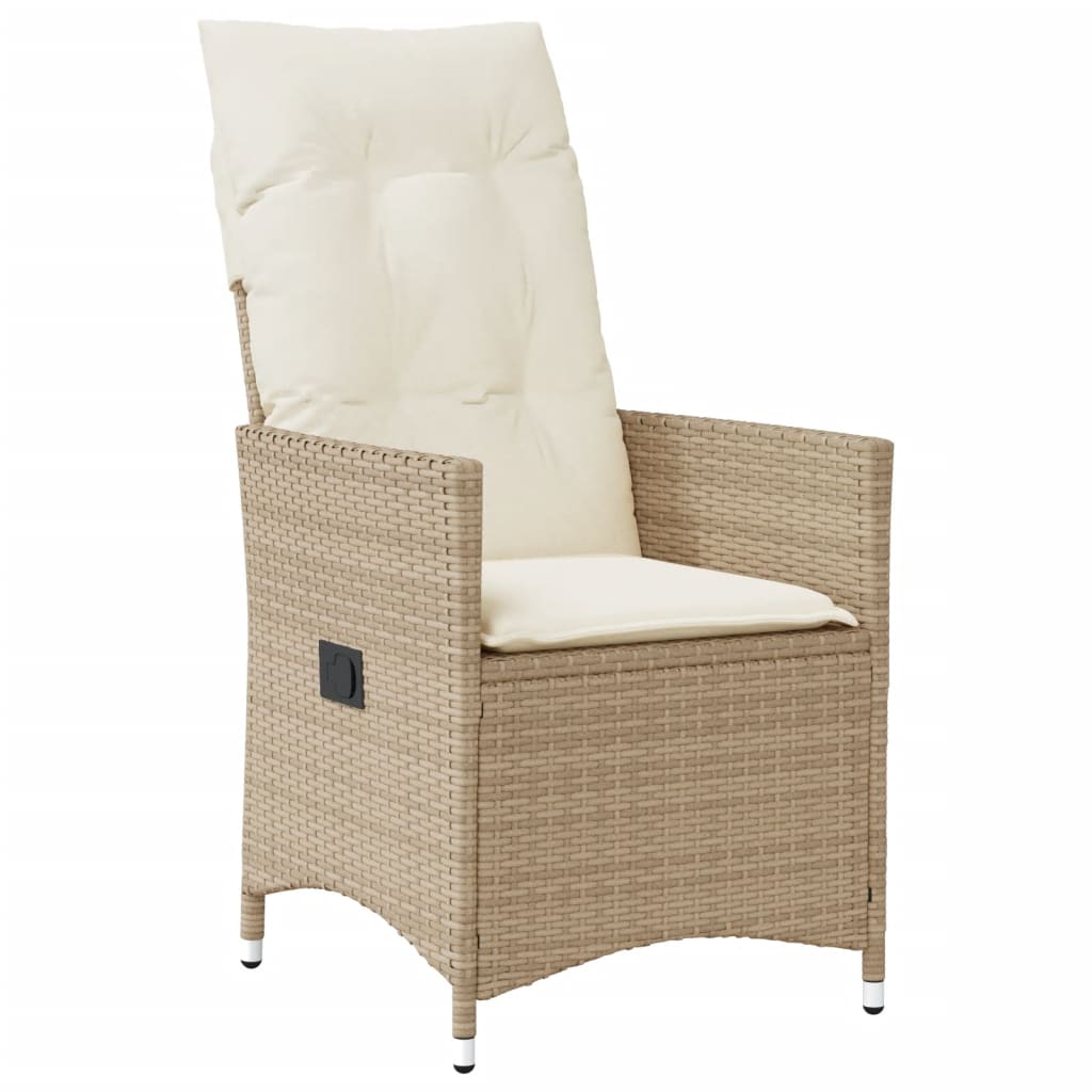3-tlg. Bistro-Set mit Kissen Beige Poly Rattan – Bild 3