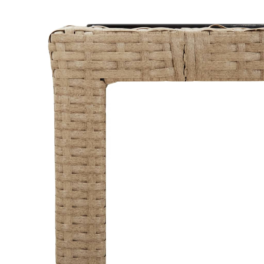 3-tlg. Bistro-Set mit Kissen Beige Poly Rattan – Bild 6