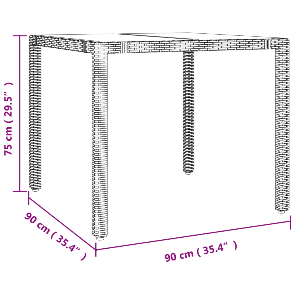 3-tlg. Bistro-Set mit Kissen Beige Poly Rattan – Bild 9