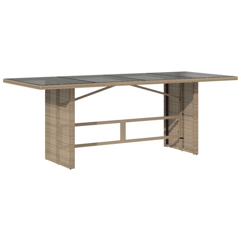 7-tlg. Garten-Essgruppe mit Kissen Beige Poly Rattan – Bild 3