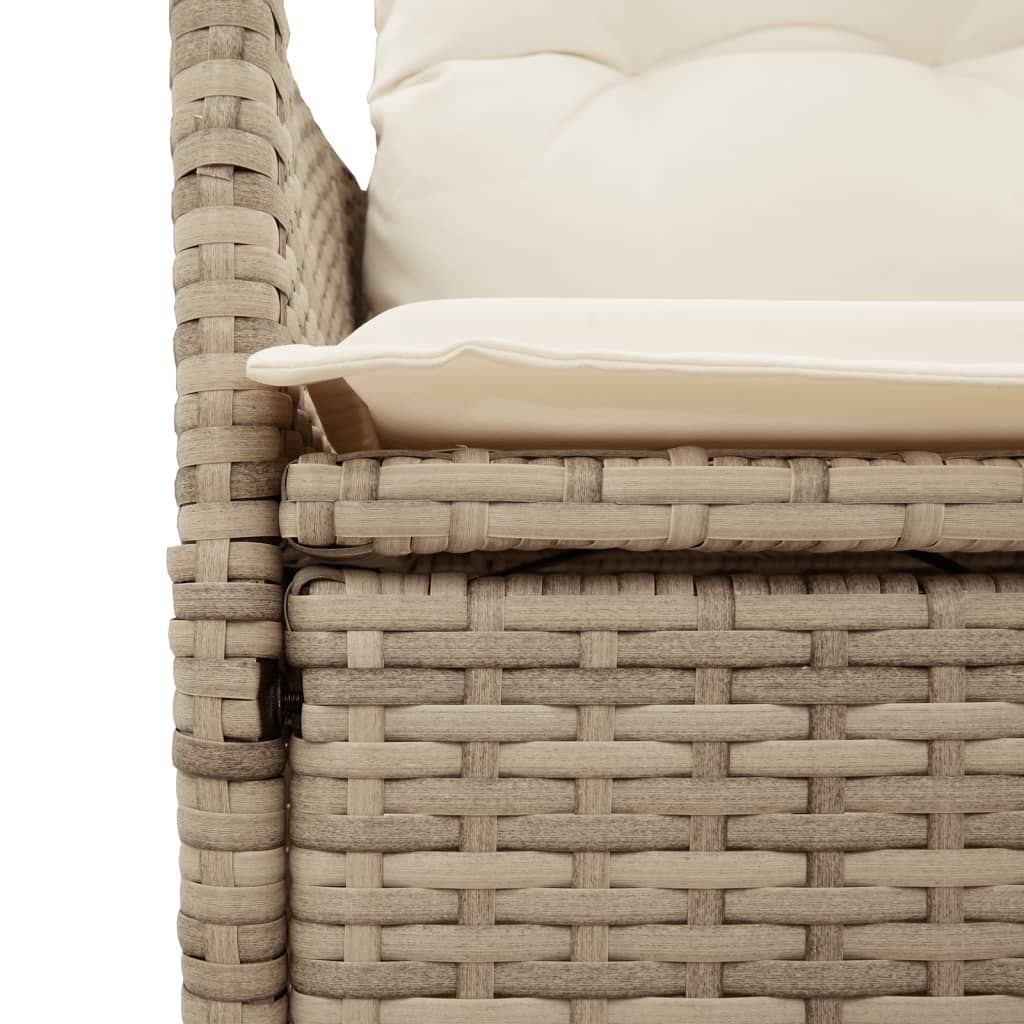 7-tlg. Garten-Essgruppe mit Kissen Beige Poly Rattan – Bild 6