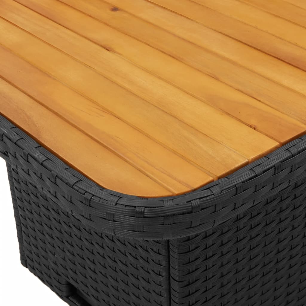 3-tlg. Garten-Essgruppe mit Kissen Schwarz Poly Rattan – Bild 7
