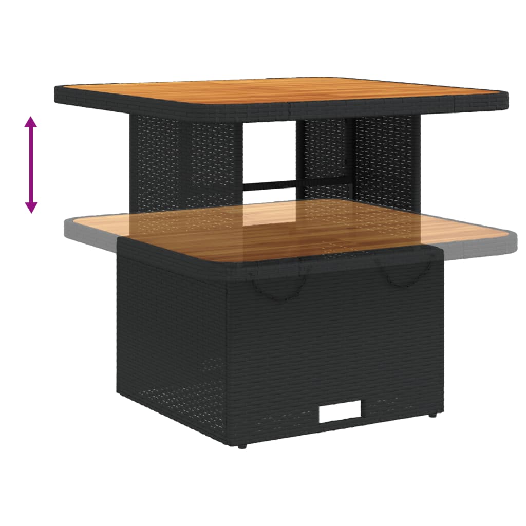 3-tlg. Garten-Essgruppe mit Kissen Schwarz Poly Rattan – Bild 8