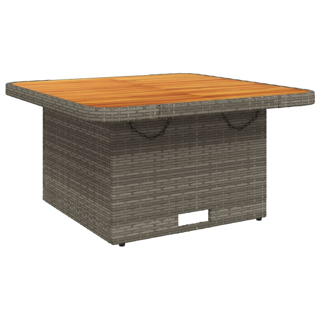3-tlg. Garten-Essgruppe mit Kissen Grau Poly Rattan – Bild 5