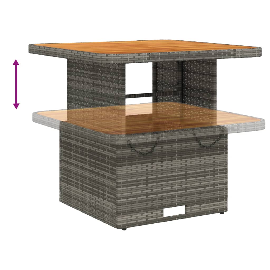 3-tlg. Garten-Essgruppe mit Kissen Grau Poly Rattan – Bild 8