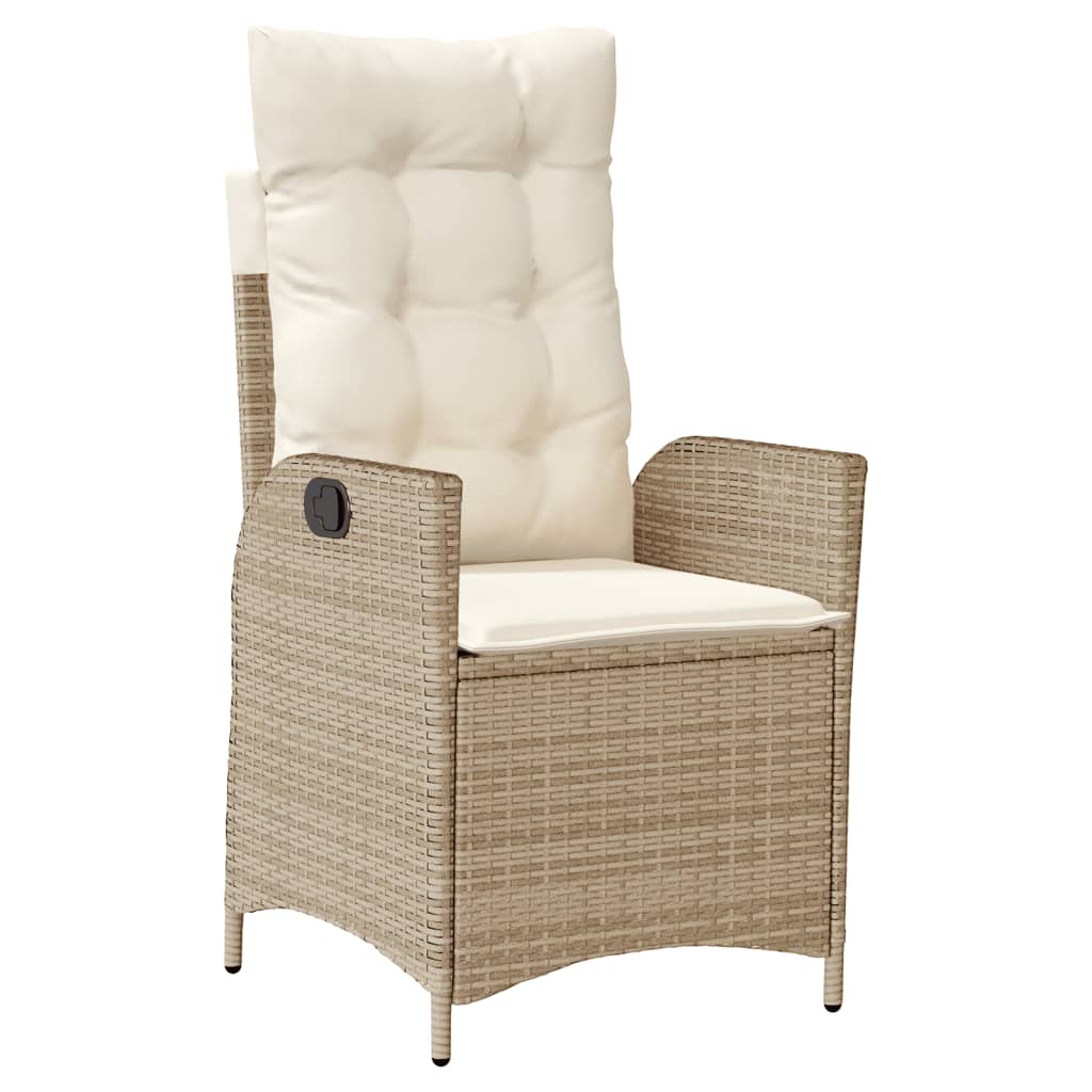3-tlg. Garten-Essgruppe mit Kissen Beige Poly Rattan – Bild 4