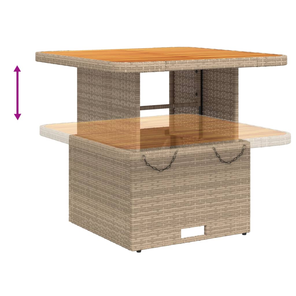 3-tlg. Garten-Essgruppe mit Kissen Beige Poly Rattan – Bild 8
