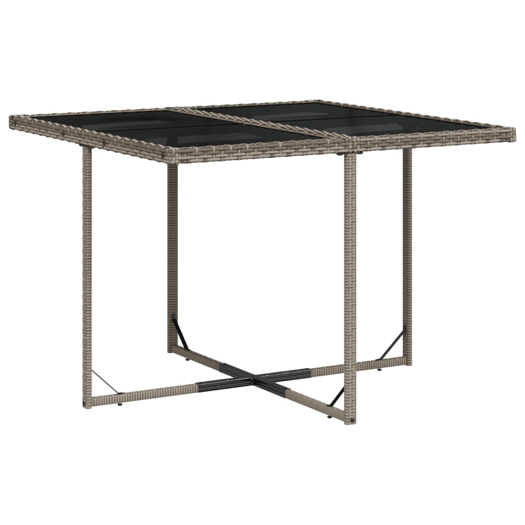 5-teiliges Garten-Ess-Set mit Kissen, grau, Polyrattan – Bild 4