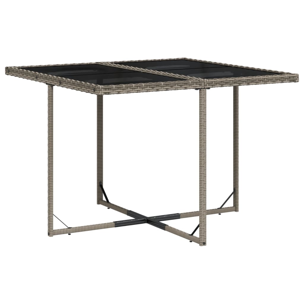 9-teiliges Garten-Ess-Set mit Kissen, grau, Polyrattan – Bild 3