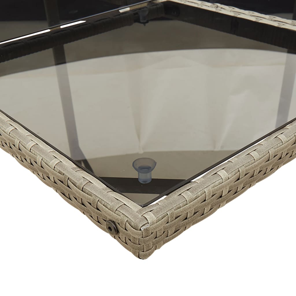 9-teiliges Garten-Ess-Set mit Kissen, grau, Polyrattan – Bild 5