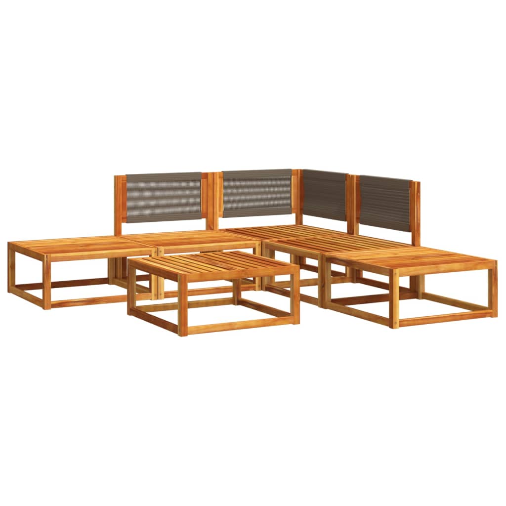 6-tlg. Gartensofa-Set mit Kissen Holz Akazie & Seil – Bild 2