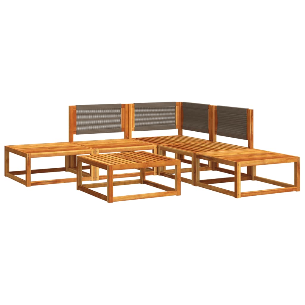 6-tlg. Gartensofa-Set mit Kissen Holz Akazie & Seil – Bild 3