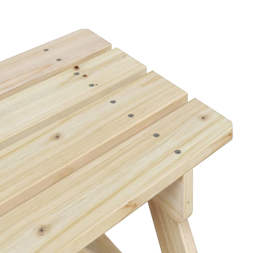 Picknicktisch für 4 Kinder mit Sonnenschirm Massivholz Tanne – Bild 10
