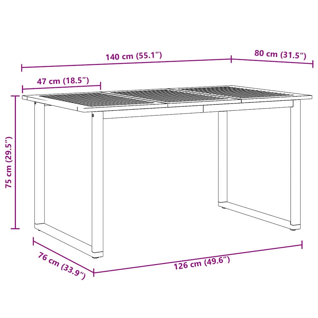 Garten Essgruppe 5 pcs Grau Massivholz Akazie – Bild 11
