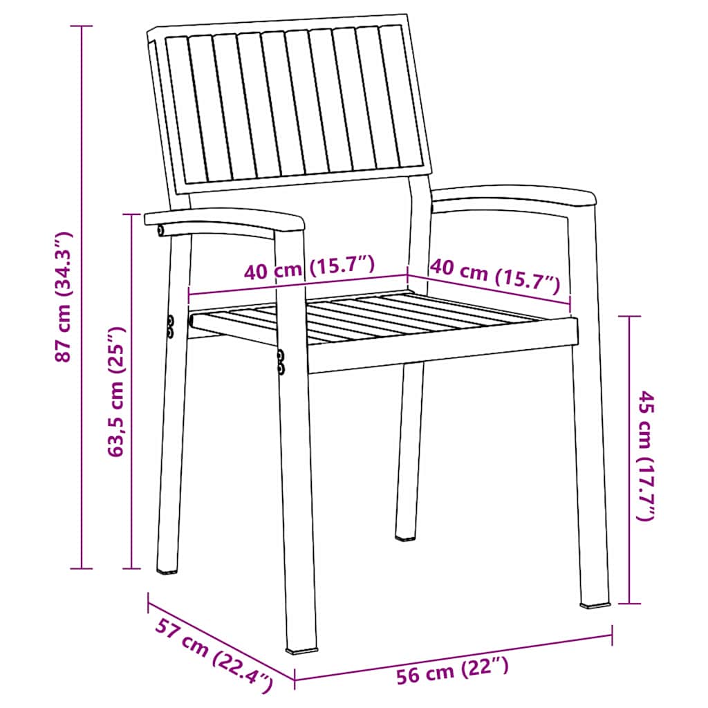 Garten Essgruppe 5 pcs Grau Massivholz Akazie – Bild 12