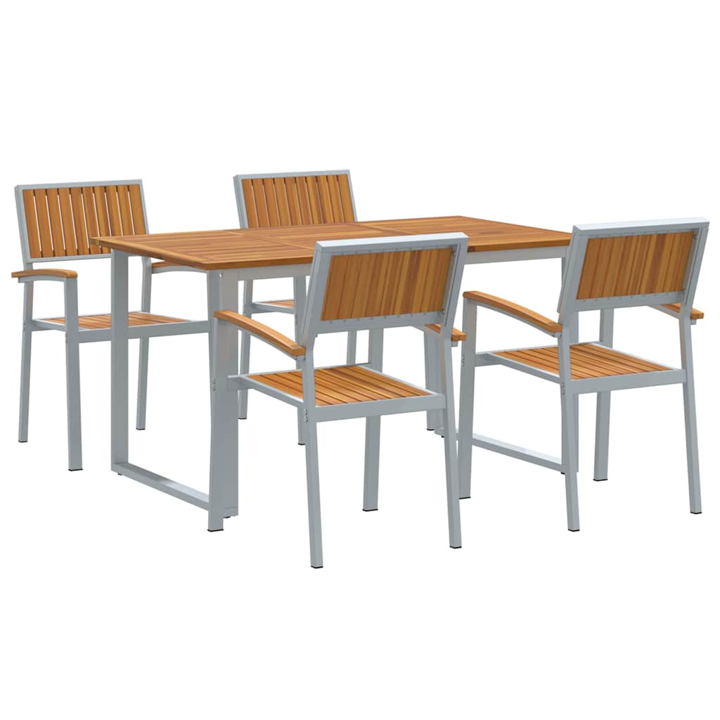 Garten Essgruppe 5 pcs Grau Massivholz Akazie – Bild 2