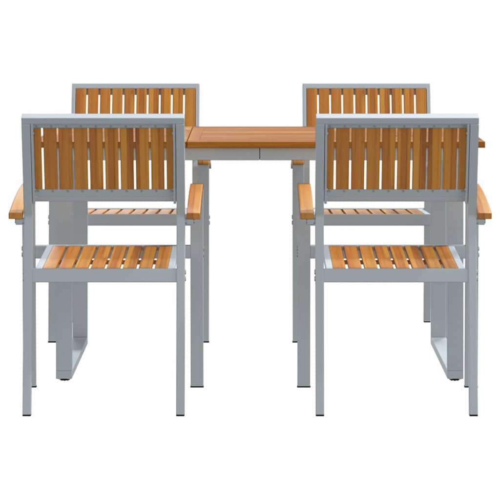 Garten Essgruppe 5 pcs Grau Massivholz Akazie – Bild 7