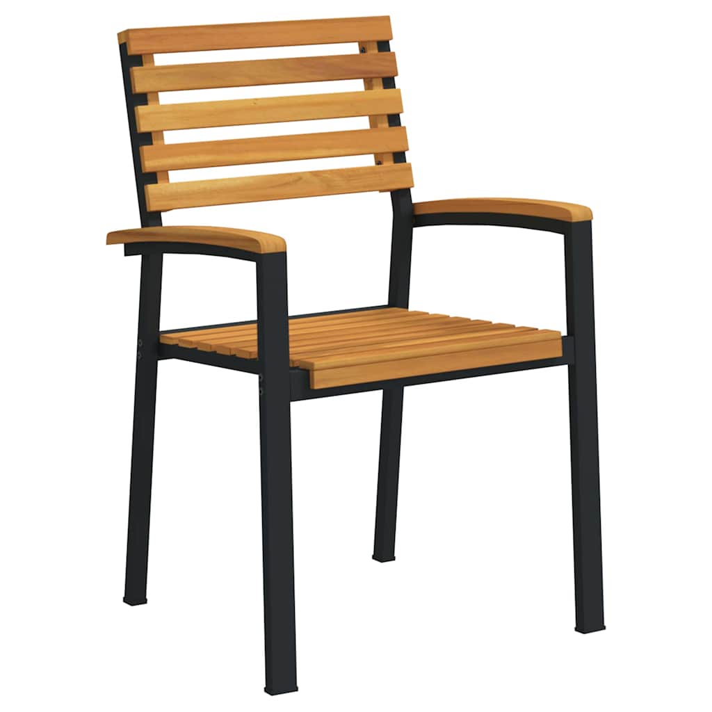 Garten Essgruppe 3 pcs Schwarz Massivholz Akazie – Bild 5