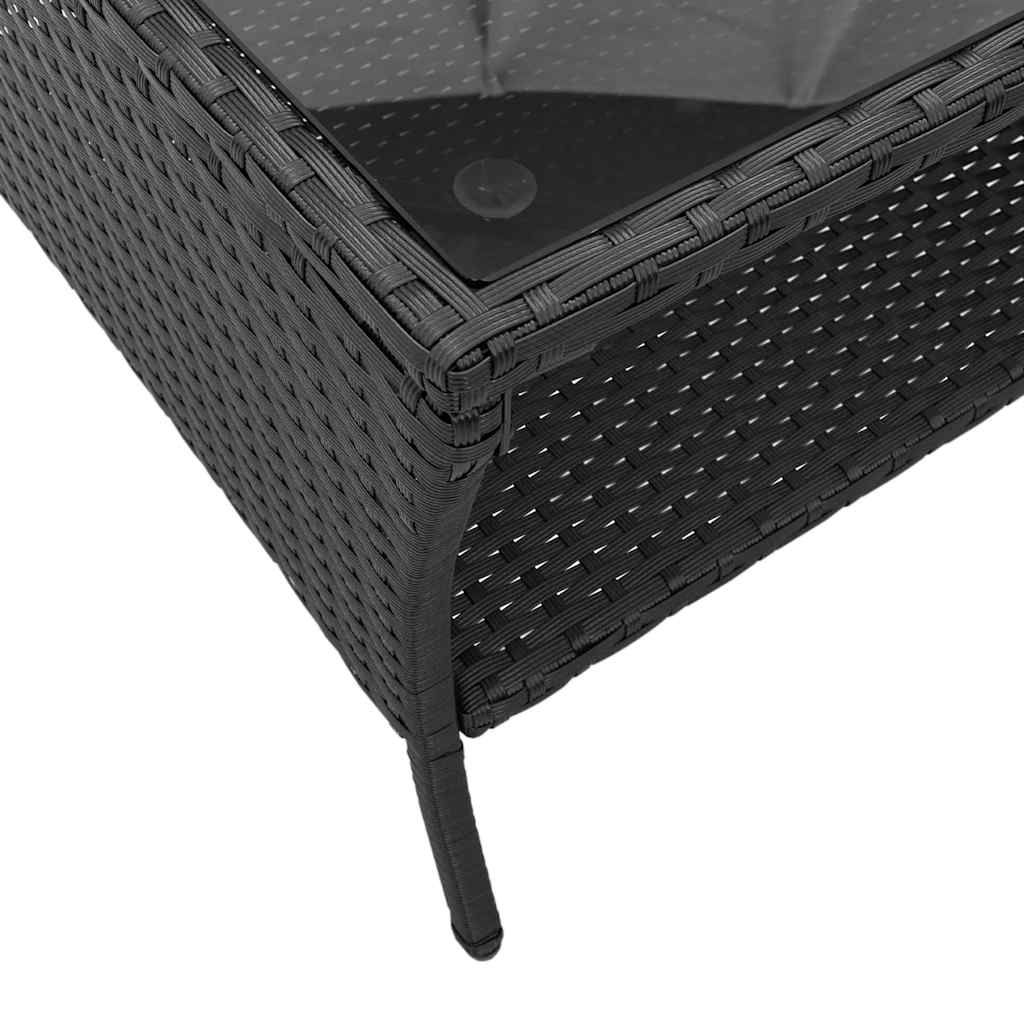 6-tlg. Garten-Sofagarnitur mit Kissen Schwarz Poly Rattan – Bild 10