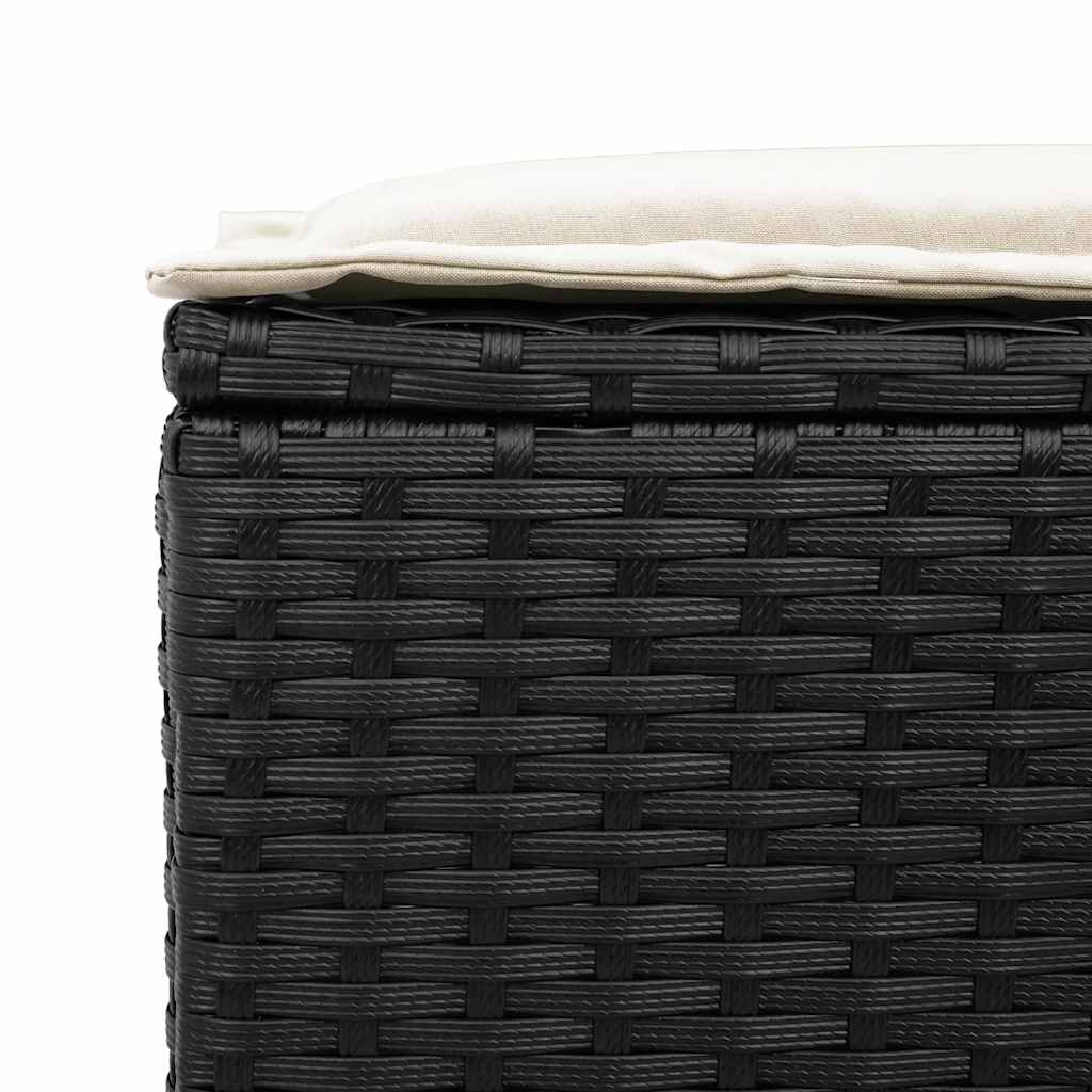 6-tlg. Garten-Sofagarnitur mit Kissen Schwarz Poly Rattan – Bild 11