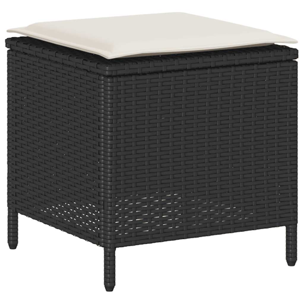 6-tlg. Garten-Sofagarnitur mit Kissen Schwarz Poly Rattan – Bild 8