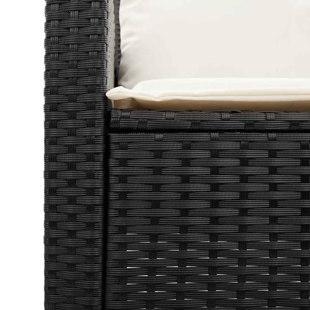 6-tlg. Garten-Sofagarnitur mit Kissen Schwarz Poly Rattan – Bild 9