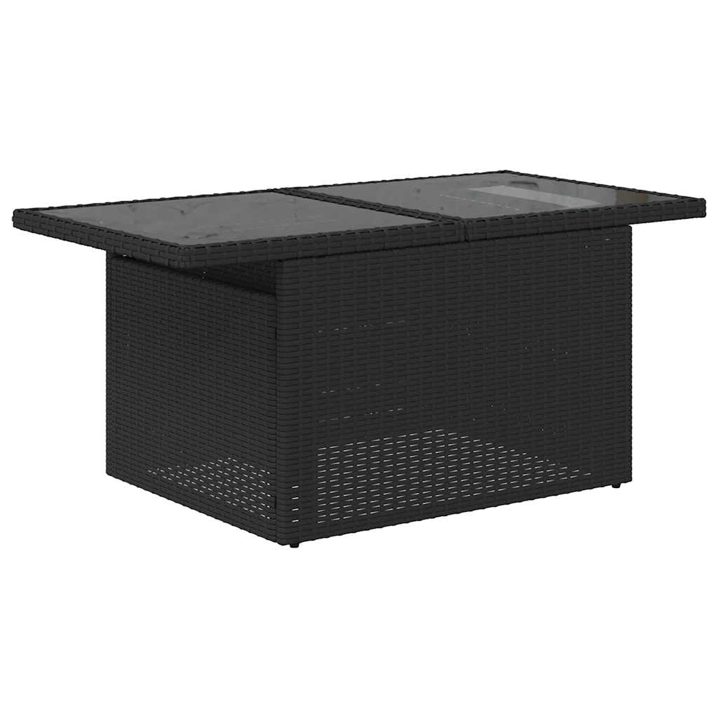 7-tlg. Garten-Sofagarnitur mit Kissen Schwarz Poly Rattan – Bild 5