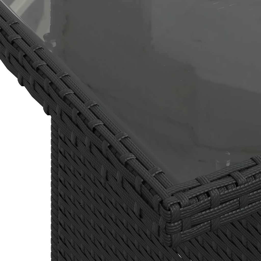 6-tlg. Garten-Sofagarnitur mit Kissen Schwarz Poly Rattan – Bild 11