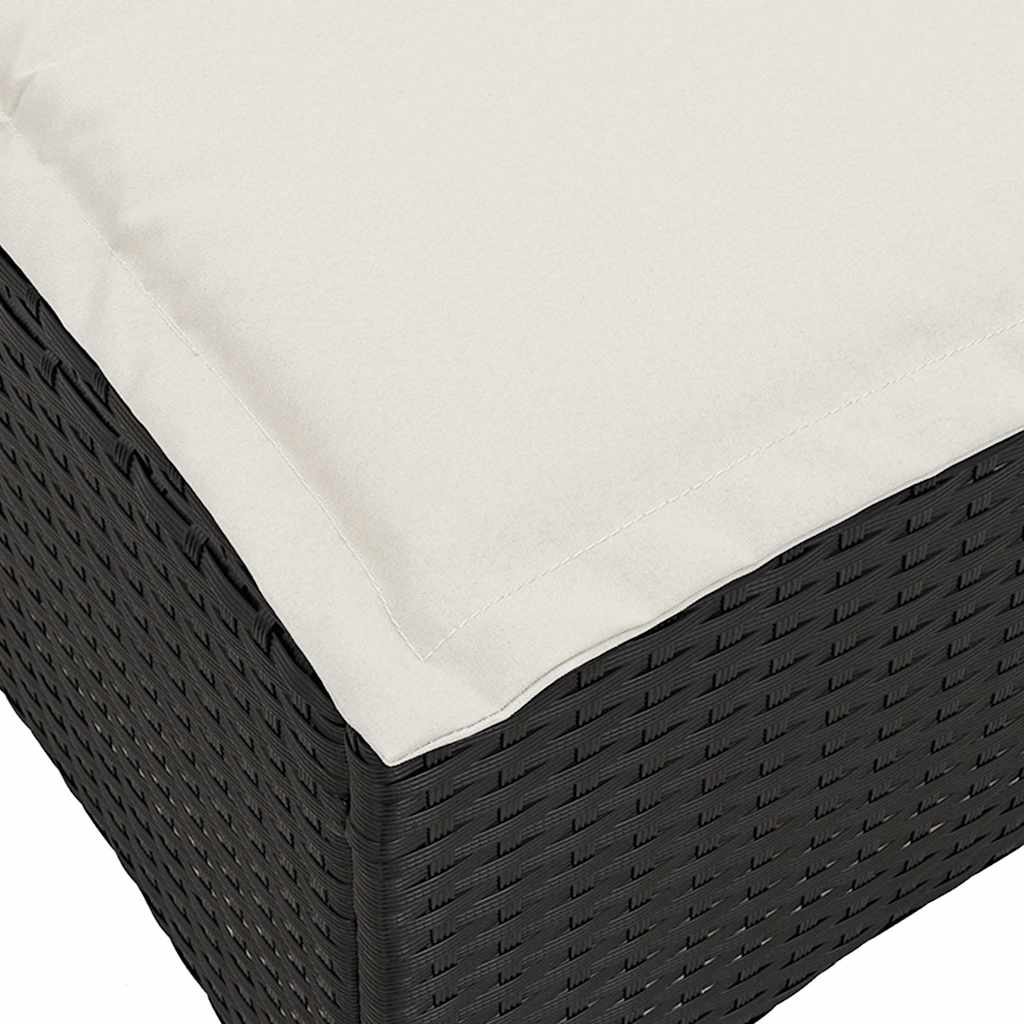 3tlg. Garten-Sofagarnitur mit Kissen L-Form Schwarz Poly Rattan – Bild 10
