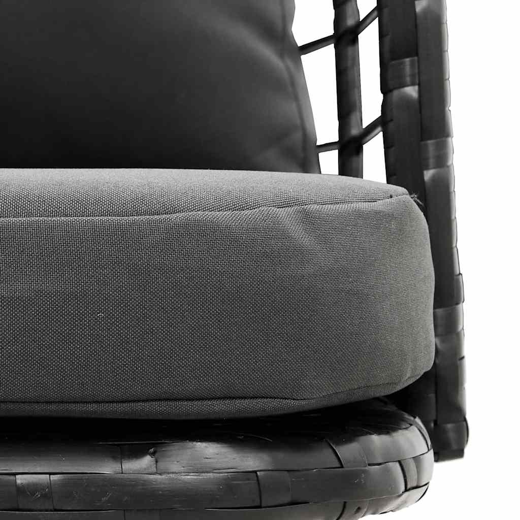 Gartenstühle 2 Stk. mit Kissen Schwarz Poly Rattan – Bild 9