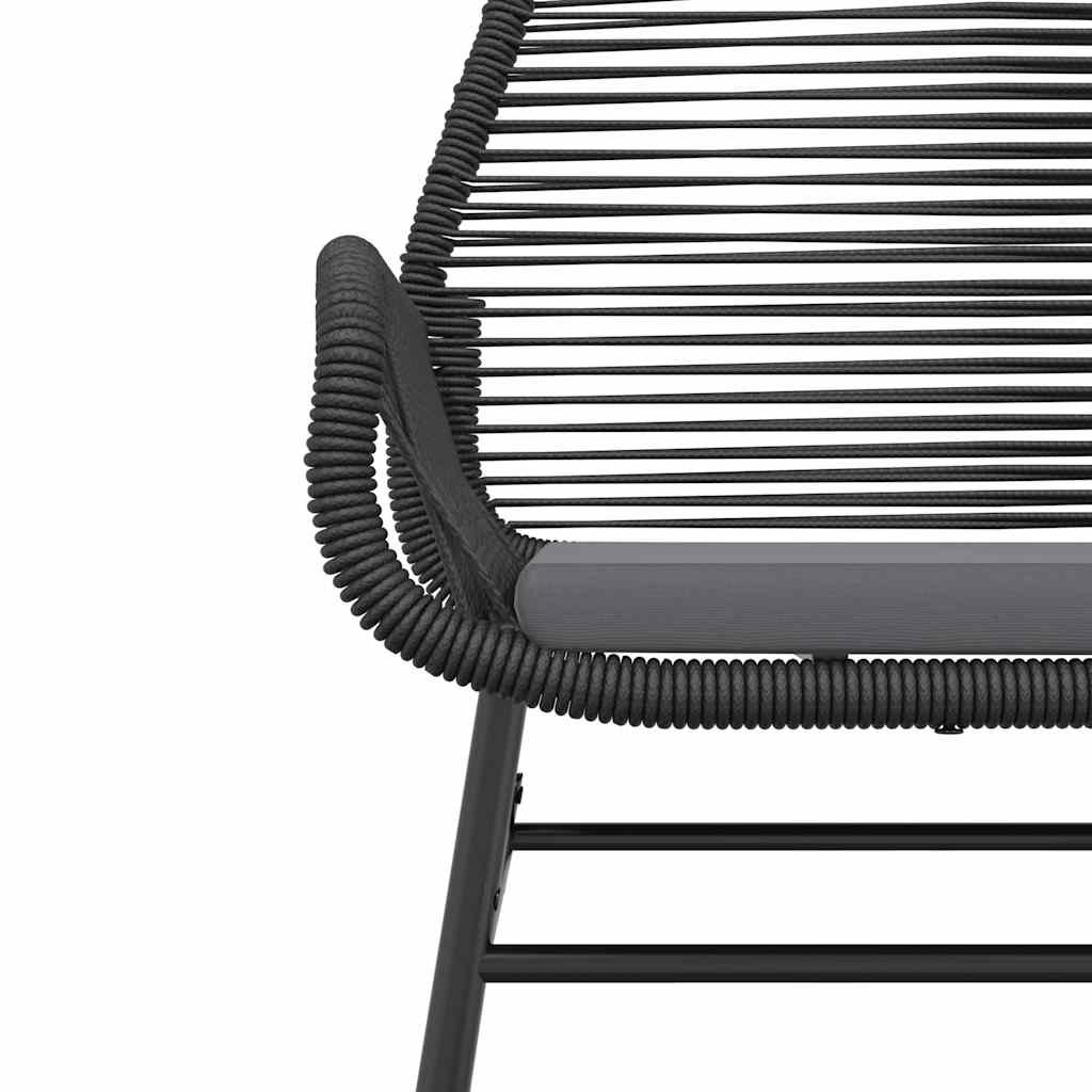 3-tlg. Garten-Essgruppe mit Kissen Schwarz Poly Rattan Glas – Bild 6