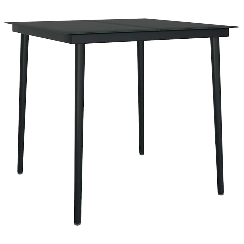 3-tlg. Garten-Essgruppe mit Kissen Schwarz Poly Rattan Glas – Bild 7
