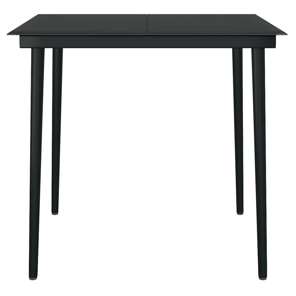 3-tlg. Garten-Essgruppe mit Kissen Schwarz Poly Rattan Glas – Bild 8