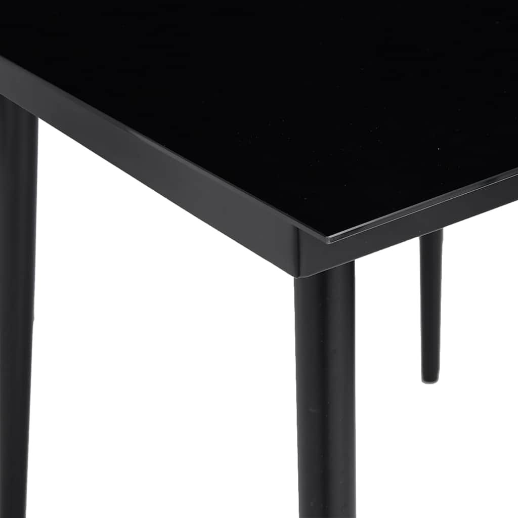 3-tlg. Garten-Essgruppe mit Kissen Schwarz Poly Rattan Glas – Bild 9