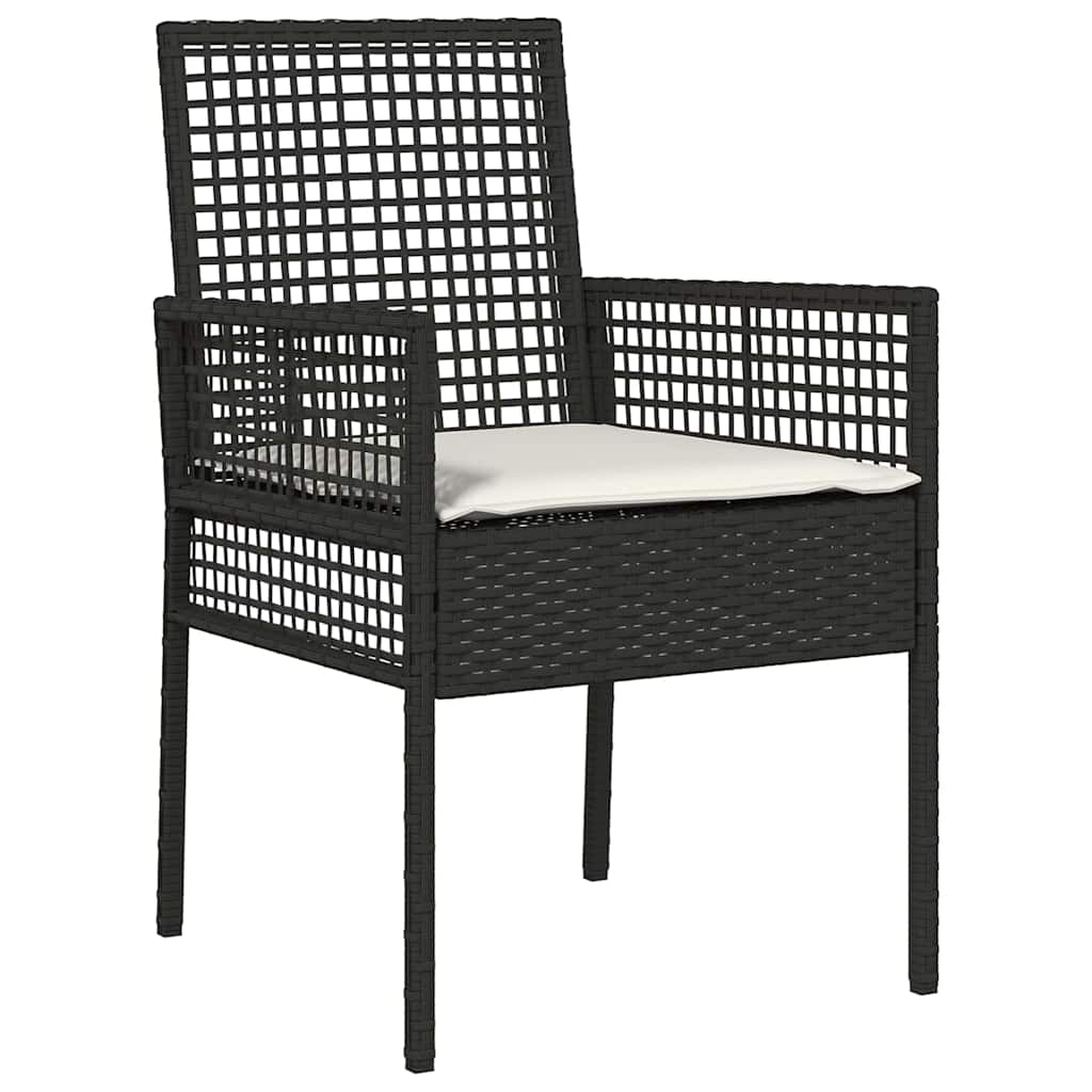 Garten Essgruppe 3 pcs Schwarz Poly-Rattan – Bild 6