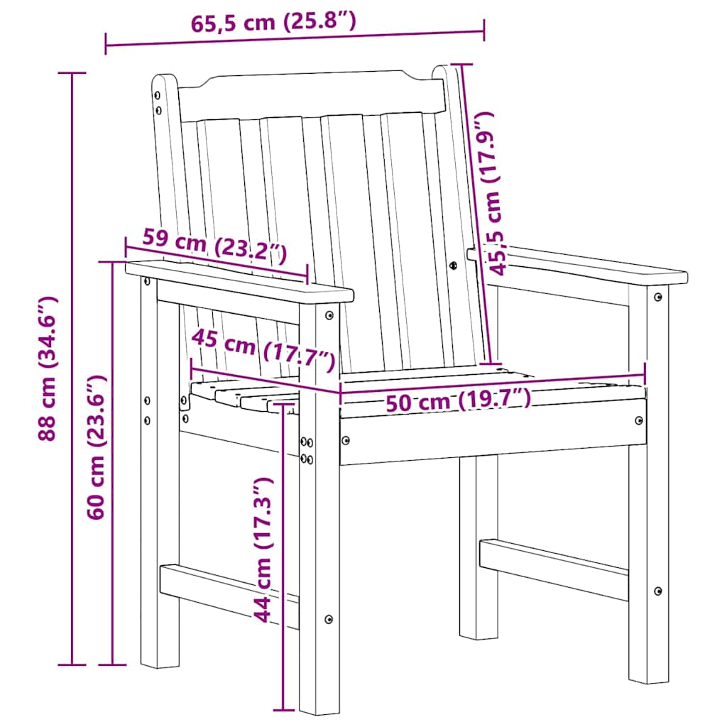 Gartenstuhl 4 pcs Weiß 65,5 x 59 x 88 cm Polyethylen – Bild 12