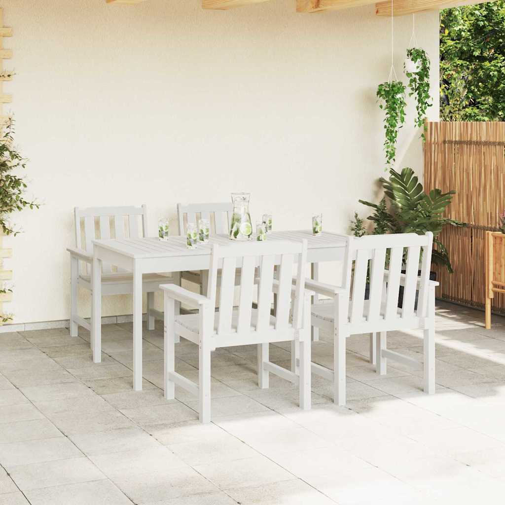 Gartenstuhl 4 pcs Weiß 65,5 x 59 x 88 cm Polyethylen – Bild 3
