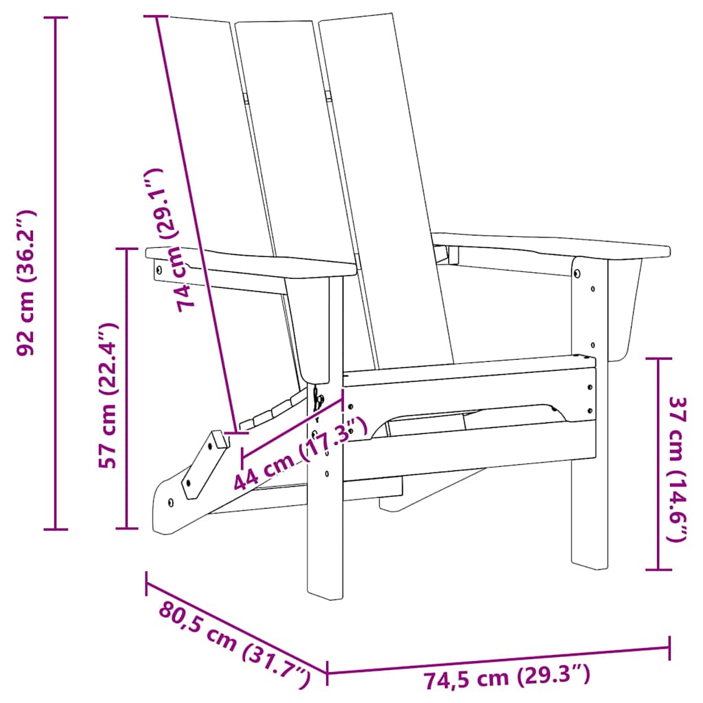 Gartenstuhl 2 pcs Weiß 80,5 x 74,5 x 92 cm Polyethylen – Bild 12