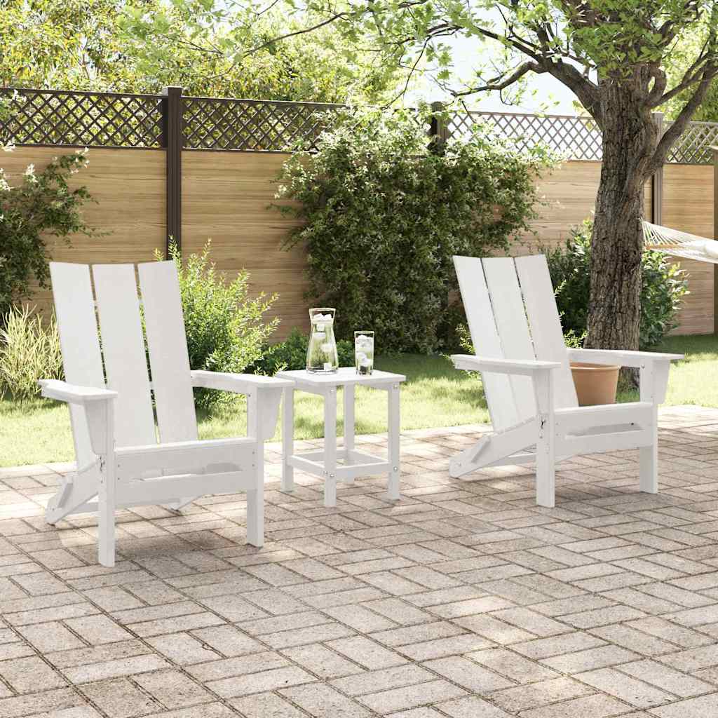 Gartenstuhl 2 pcs Weiß 80,5 x 74,5 x 92 cm Polyethylen – Bild 3