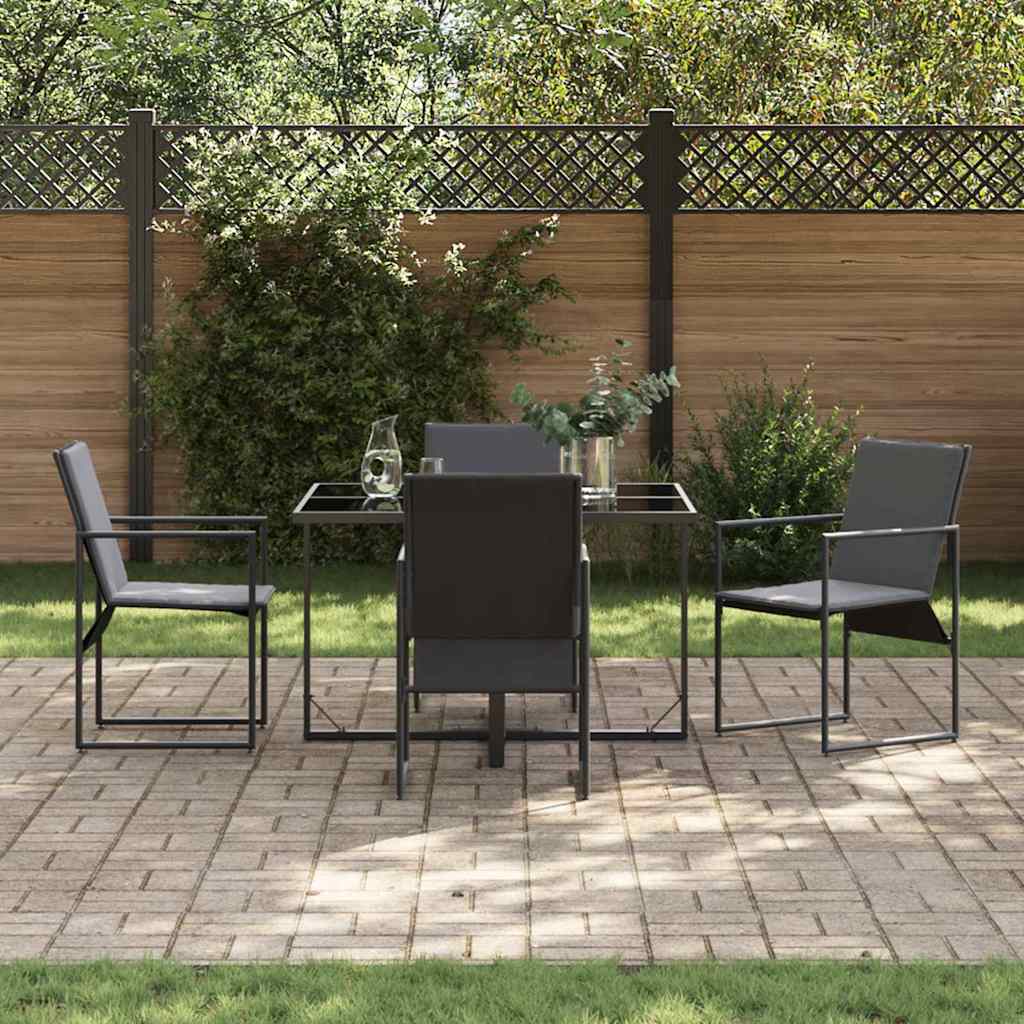 Garten Essgruppe 5 pcs Schwarz Stahl – Bild 3