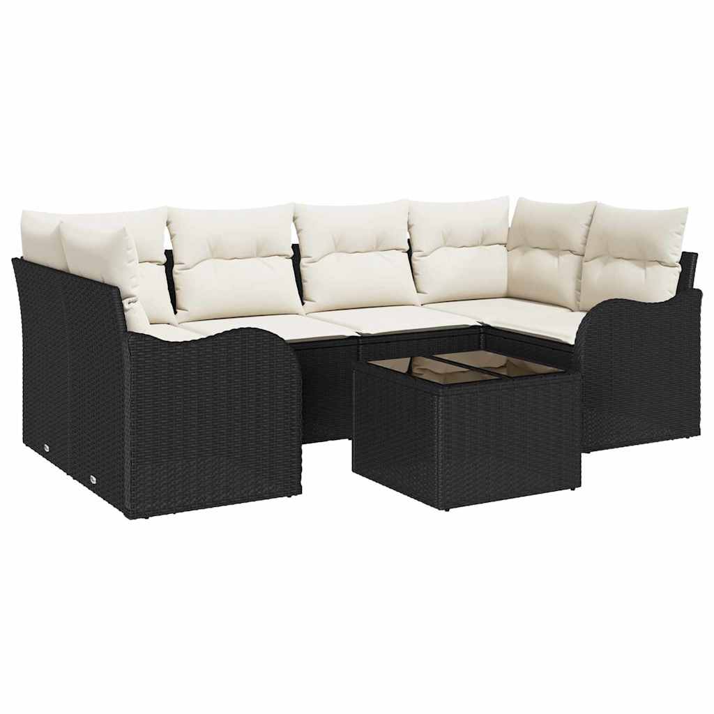 Gartensofa-set Schwarz 55 x 55 x 37 cm Poly-Rattan – Bild 2