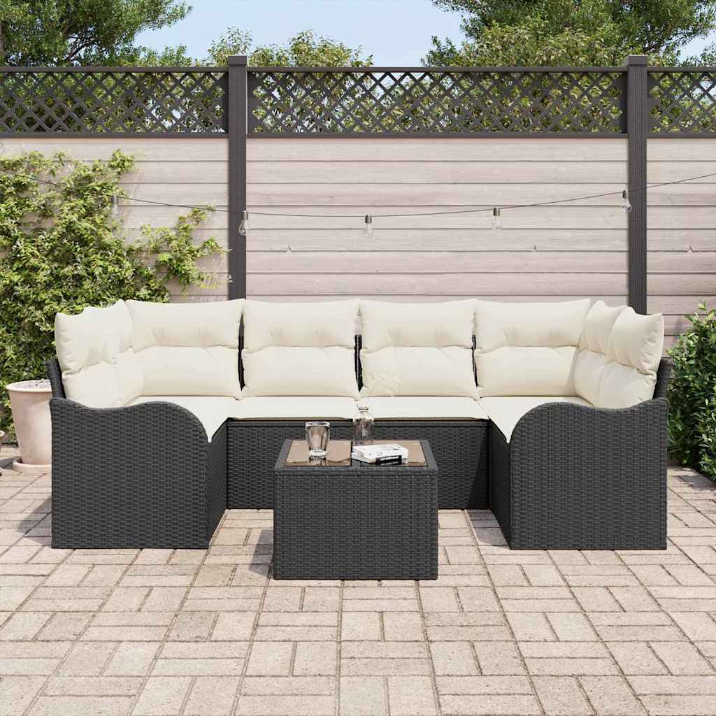 Gartensofa-set Schwarz 55 x 55 x 37 cm Poly-Rattan – Bild 3