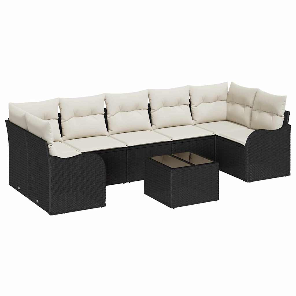 Gartensofa-set Schwarz 55 x 55 x 37 cm Poly-Rattan – Bild 2