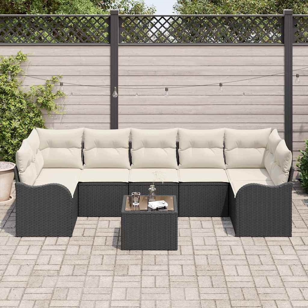 Gartensofa-set Schwarz 55 x 55 x 37 cm Poly-Rattan – Bild 3