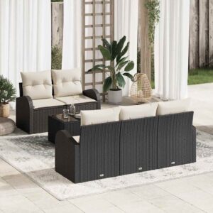 Gartensofa-set Schwarz 55 x 55 x 37 cm Poly-Rattan